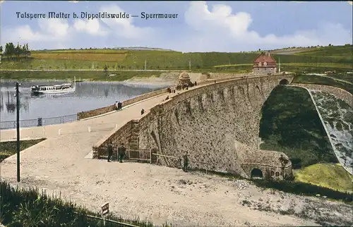Ansichtskarte Dippoldiswalde Talsperre Malter - Sperrmauer 1915