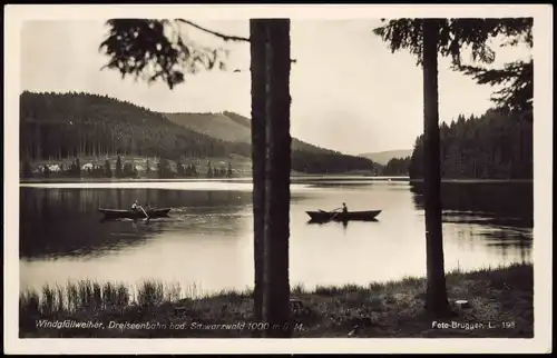 Ansichtskarte Titisee-Neustadt Ruderboote auf dem Windgfällweiher 1930