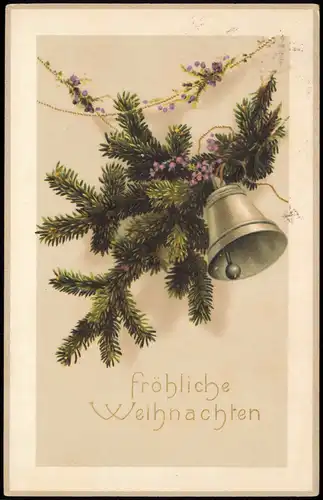 Weihnachten - Christmas Tannenzweige Glocke  Girlanden 1913