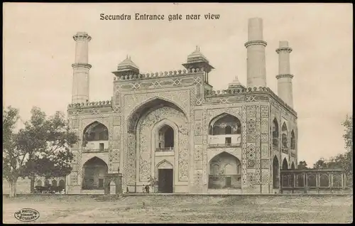 Agra आगरा ( آگرا ) Sikandra Secundra Entrance gate near view 1914