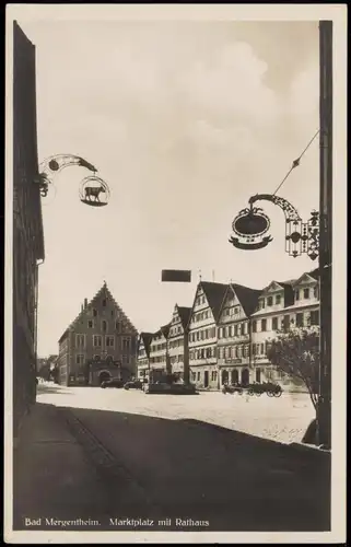 Ansichtskarte Bad Mergentheim Markt, Auto - Apotheke - Fotoansichtskarte 1938