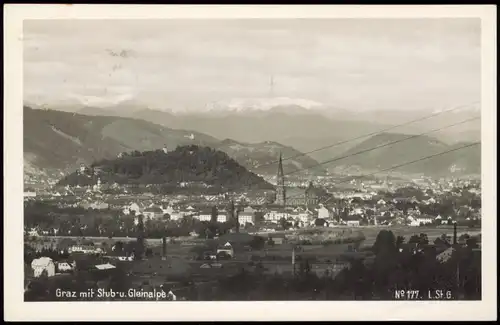 Ansichtskarte Graz Blick auf die Stadt 1936