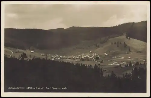 Ansichtskarte Altglashütten-Feldberg (Schwarzwald) Blick auf die Stadt# 1930