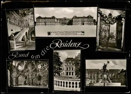 Ansichtskarte Würzburg Residenzschloß Mehrbild - Fotokarte 1962