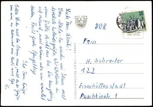 Postcard Hirschberg am See Doksy Mehrbild: See, Schiffe, Zeltplatz 1964