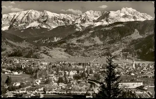 Ansichtskarte Garmisch-Partenkirchen Blick auf die Stadt 1962