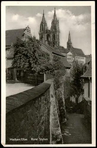 Ansichtskarte Meißen Stadtpartie - Rote Stufen 1966