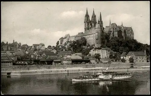 Ansichtskarte Meißen Stadt und Elbdampfer 1962