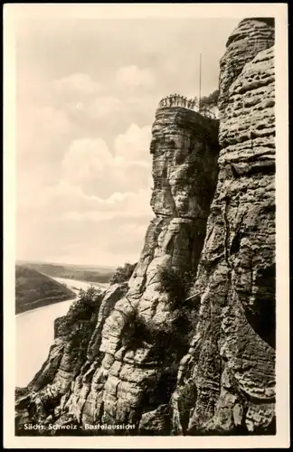 Rathen Basteifelsen (Sächsische Schweiz) Blick auf die Elbe 1963/1956