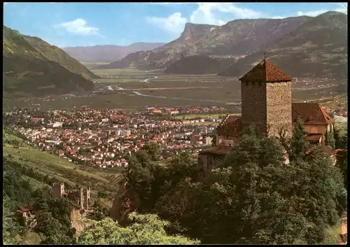 Cartoline Meran Merano Schloss Tirol, Panorama Tal Blick 1966