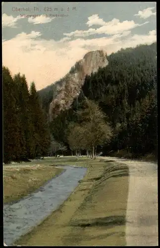 Oberhof (Thüringen) Umland-Ansicht Silbergraben mit Räuberstein 1910