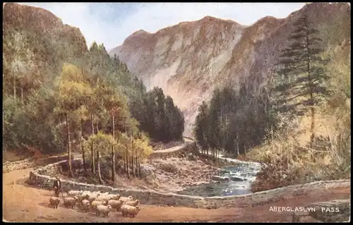Postcard Beddgelert (Wales) Aberglaslyn Pass.-Road from Tremadoc 1912