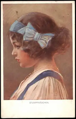 Ansichtskarte  Kleinkunst Mädchen - Stumpfnäschen 19156