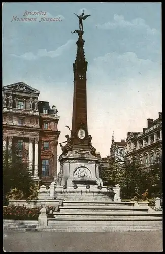 Postkaart Brüssel Bruxelles Monument Anspach 1913