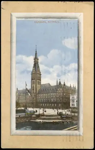 Ansichtskarte Hamburg Rathaus 1911 Passepartout