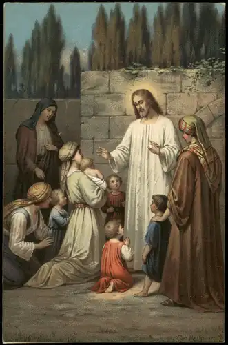 Ansichtskarte  JESUS DER KINDERFREUND Kirche Religiöse Künstlerkarten 1919