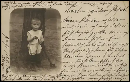 Leben Kind Spaten 1906 Privatfoto DEEP OSTSEE (Ankunftsstempel)