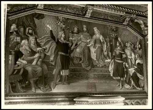 Schwangau SCHLOSS NEUSCHWANSTEIN Arbeitszimmer - Sängerkrieg  Wartburg 1960