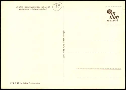 Schwangau SCHLOSS NEUSCHWANSTEIN Wohnzimmer - Lohengrins Ankunft 1960