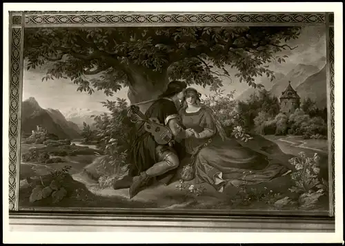 Schwangau SCHLOSS NEUSCHWANSTEIN Ankleidezimmer-Walther von der Vogelwalde 1960