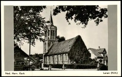 Postkaart Laren (N.H.) Ned. Herv. Kerk Partie a.d. Kirche 1960