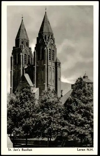 Postkaart Laren (N.H.) St. Jan's Basiliek (Kerk, Kirche) 1960