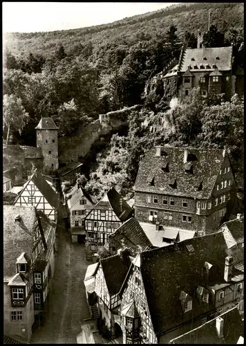 Ansichtskarte Miltenberg (Main) Schnatterloch mit Blick zur Burg 1960