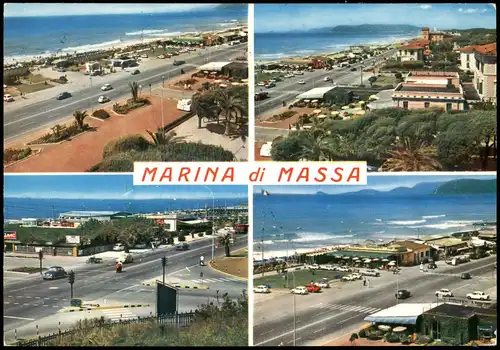 Cartoline Marina di Massa Mehrbildkarte mit 4 Strassen Ansichten 1967