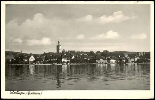 Ansichtskarte Überlingen Blick vom See auf die Stadt 1953