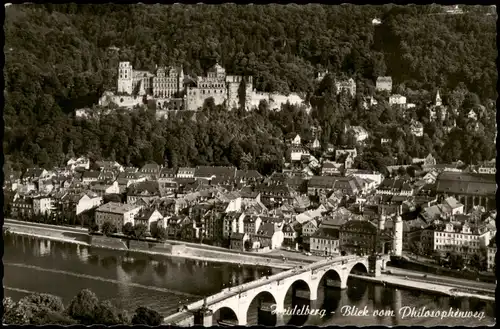 Ansichtskarte Heidelberg Stadtblick vom Philosophenweg 1963