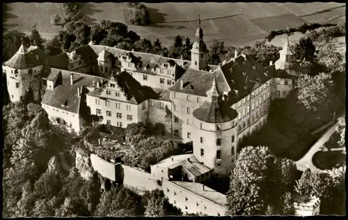 Ansichtskarte Langenburg Schloss Langenburg vom Flugzeug aus 1960