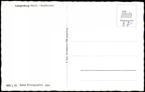 Ansichtskarte Langenburg Inenansicht Kirche Stadtkirche 1960