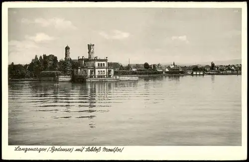 Langenargen am Bodensee Panorama Blick auf Schloß Montfort (Castle) 1950