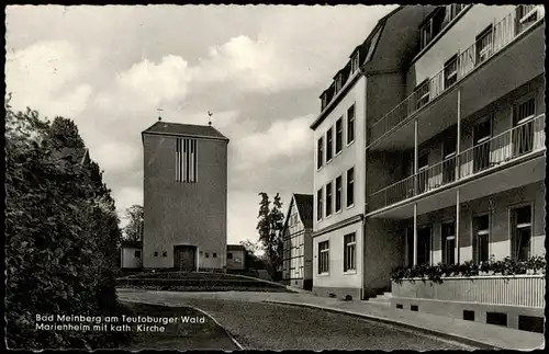 Horn-Bad Meinberg Marienheim mit kath. Kirche, Ort Teutoburger Wald 1956