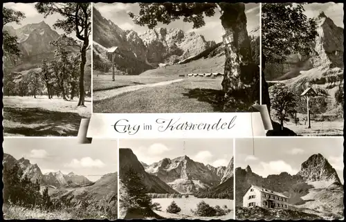 Ansichtskarte Mittenwald Mehrbildkarte ENG im Karwendel Karwendelgebirge 1958