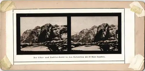 .Trentino-Südtirol Dolomiten Elfer und zwölfer Kofel 1890 3D/Stereoskopie