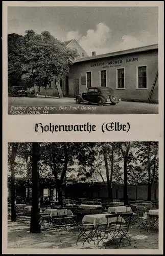 Hohenwarthe-Möser Gasthof grüner Baum, Bes, Paul Dedens - Auto 1938