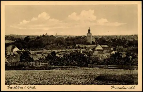 Ansichtskarte Giersleben-Saale-Wipper Panorama-Ansicht Gesamtansicht 1920