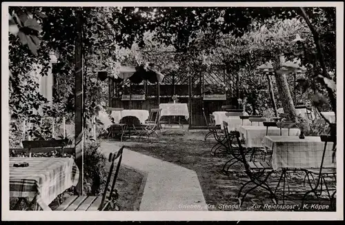 Grieben-Tangerhütte  Altmark Gasthaus  Reichspost Köppe Außensitz Bereich 1910