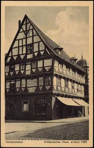 Haldensleben Strassen Partie mit Altdeutsches Haus, erbaut 1592 1930