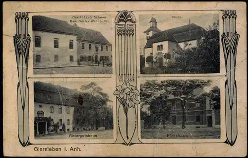 Ak Giersleben Saale-Wipper Gasthof, Rittergut, Pfarrhaus b Bernburg 1922