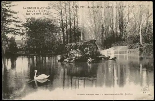 CPA Montélimar Jardin Public, Park Teich 1910