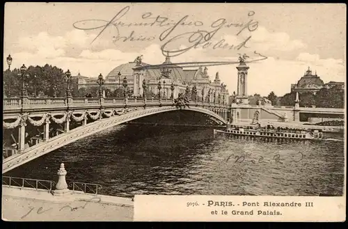 CPA Paris Brücke, Pont Alexandre III et le Grand Palais 1903