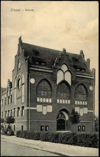 Ziesar Strassen Partie  Schulgebäude 1926   gel Stempel ZIESAR (nach Genthin)