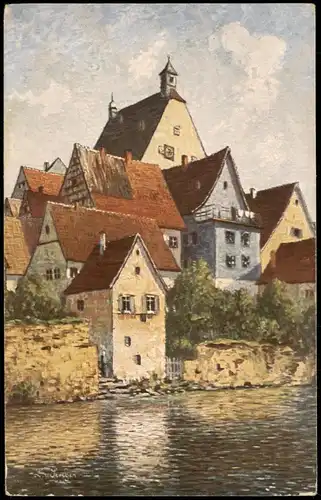 Ansichtskarte  Künstlerkarte: Gemälde / Kunstwerke - Stadtpartie 1913