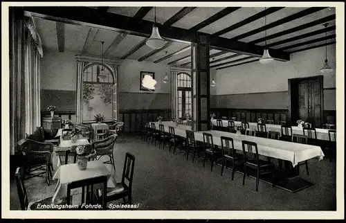 Ansichtskarte Fohrde-Havelsee Erholungsheim Fohrde Speisesaal 1935