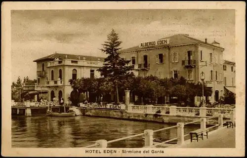 Cartoline Sirmione HOTEL RISTORANTE EDEN Prezzi Modici Gardasee 1920