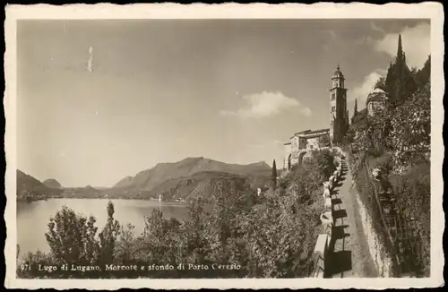 Ansichtskarte Lugano Morcote e sfondo di Porto Ceresio 1932