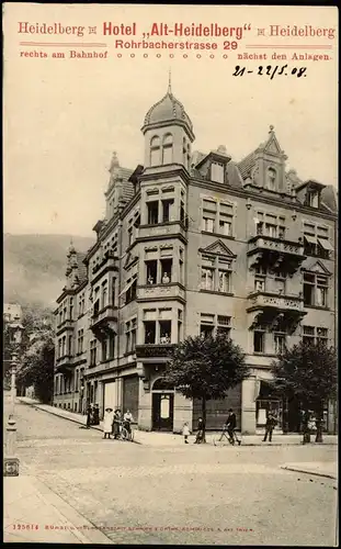 Heidelberg Rohrbacherstrasse 29, Hotel Gebäude Alt-Heidelberg 1908