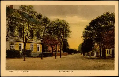 Deetz (Havel)-Groß Kreutz (Havel) Straße  im Dorf-Zentrum 1910